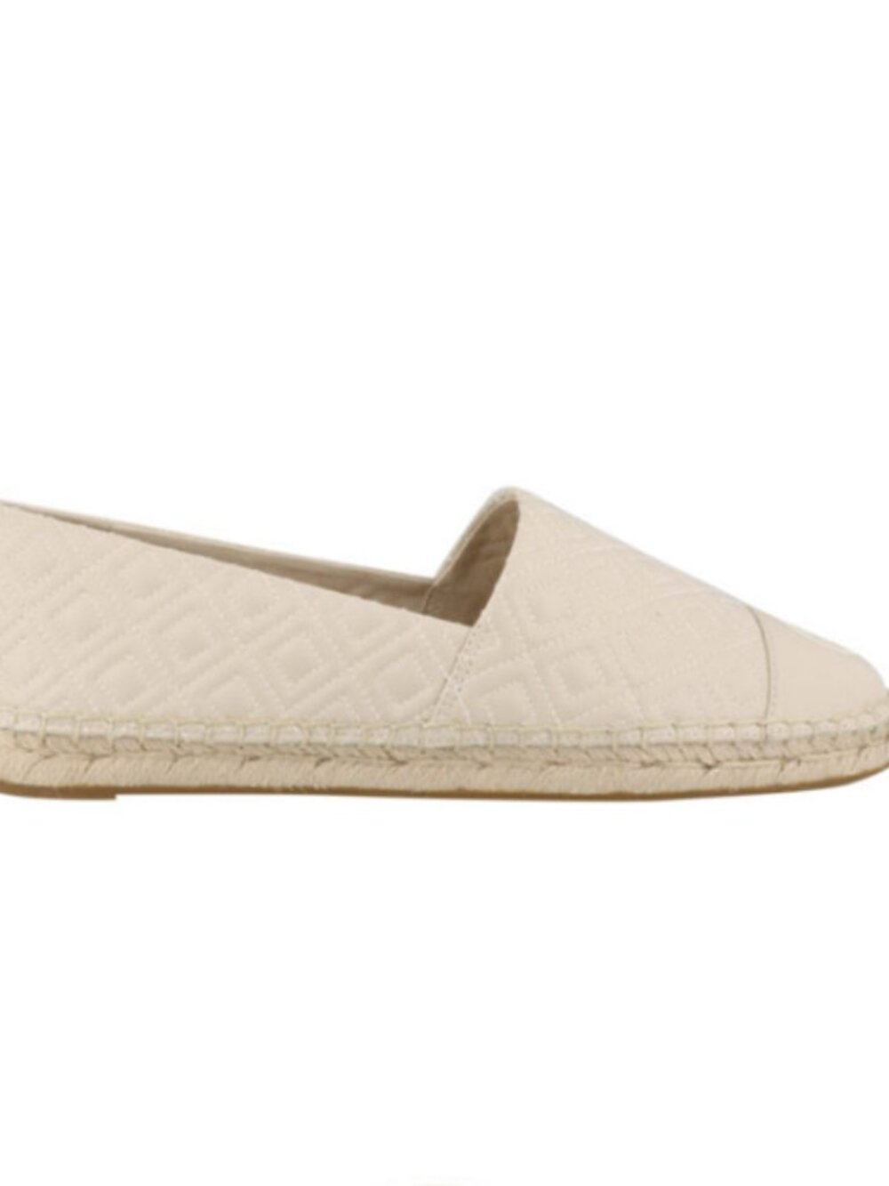Tory Burch Cream Quilted Espadrille Flat Size 8 - Picture 9 of 10